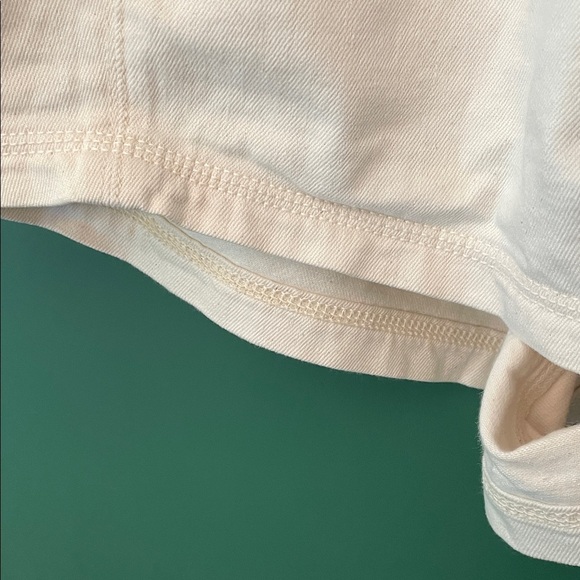 Aerie High Waist Womens L Soft Cream Shorts Wide Waistband Pockets Lightweight - Picture 5 of 8